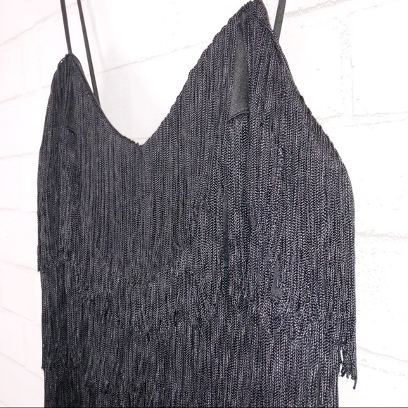 Vintage New Leaf Fringe Flapper Dress - Picture 6 of 16